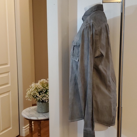 NWT le chateau Grey Large Dress Shirt Large Slim - Picture 4 of 11